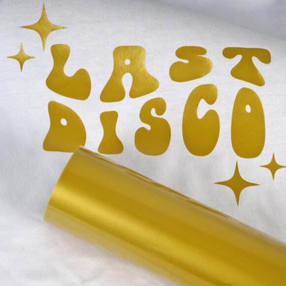 Guangyintong Heat Transfer Vinyl Gold HTV Rolls, 12" x 12ft Gold Iron on Vinyl - Picture 6 of 6